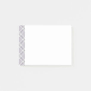 Grey Lavender Plaid Pattern Trim Post-it Notes