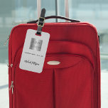 Grey leather business company logo name luggage tag<br><div class="desc">Grey faux leather print as background.  Personalize and add you business logo,  name and contact details.  Black text.</div>