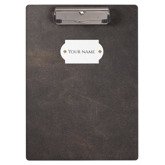 Grey leather  clipboard (Front)