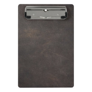 Grey leather mini clipboard