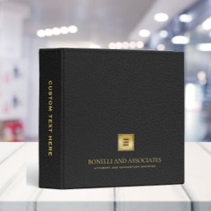 Grey Leather Professional Gold LOGO PRESENTATION Binder