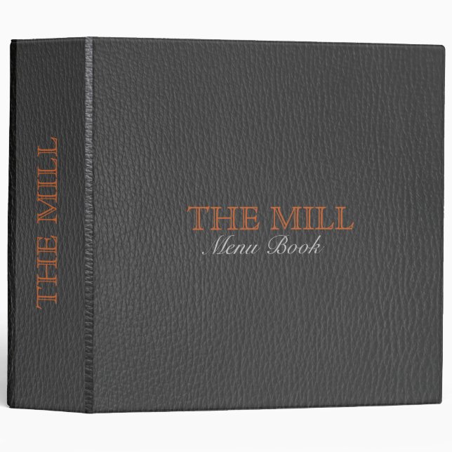 Grey Leather Texture Brown Accents Binder (Front/Spine)