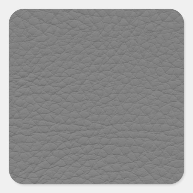 Grey Leather Texture Square Sticker (Front)