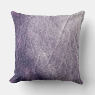 Grey Leather Throw Pillow