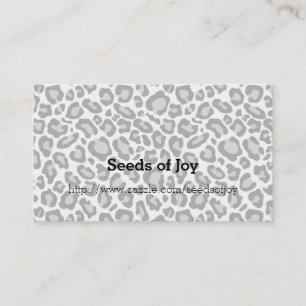 Grey Leopard Print Business Card