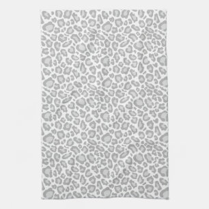 Grey Leopard Print Kitchen Towel