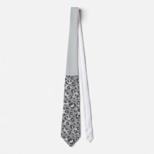 Grey Leopard Print Tie