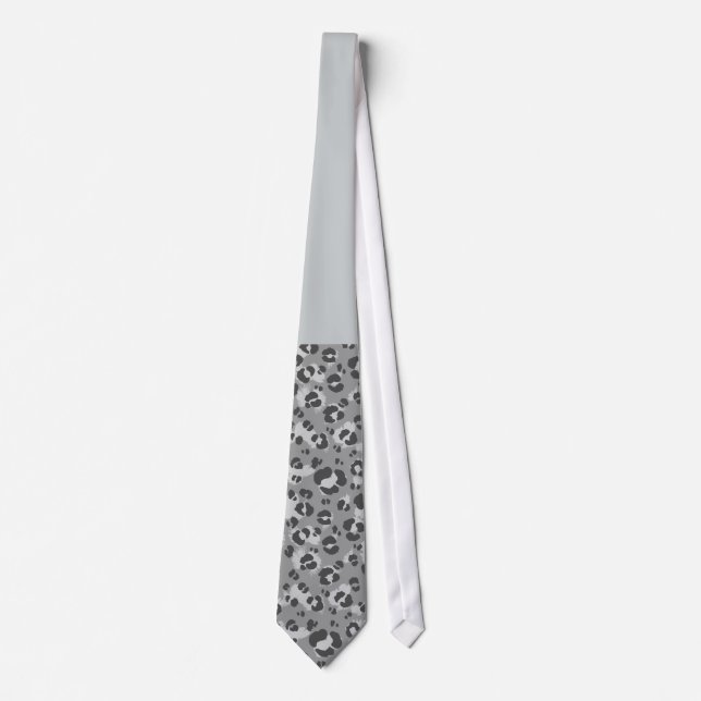 Grey Leopard Print Tie (Front)