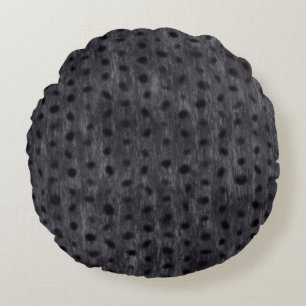 Grey Leopard Round Pillow