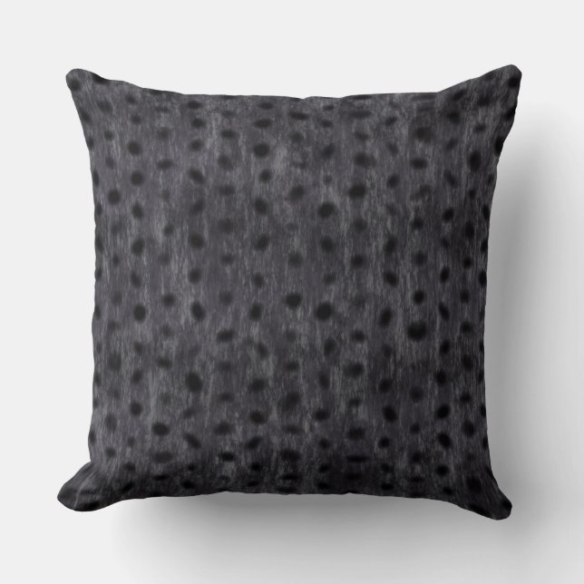 Grey Leopard Throw Pillow (Front)