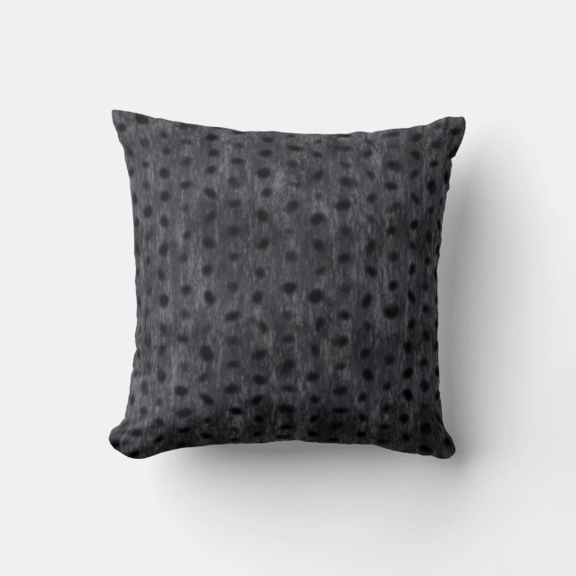 Grey Leopard Throw Pillow (Front)