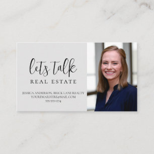 Grey Let's Talk Real Estate Professional Business Card