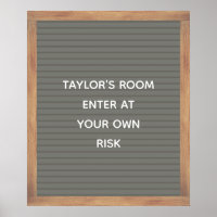 Grey Letter Board Sign Custom Message Poster