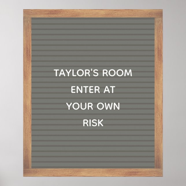 Grey Letter Board Sign Custom Message Poster (Front)