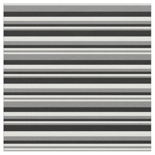 Grey, Light Cyan & Black Pattern of Stripes Fabric
