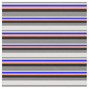 Grey, Light Cyan, Blue, Light Salmon, and Black Fabric