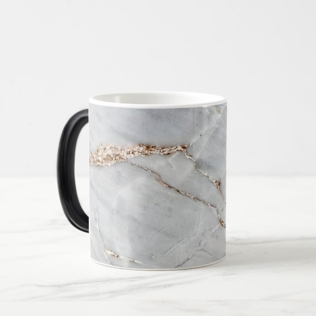 grey light marble stone texture background magic mug (Front Left)