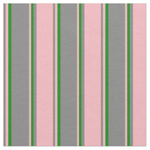 Grey, Light Pink & Green Pattern Fabric
