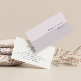 Grey Lilac   Modern Colorblock Business Card