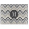 Grey & Linen Beige Chevron Pattern with Monogram