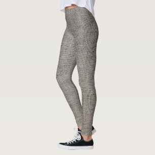 Grey Linen Texture  Leggings