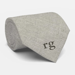 Grey Linen Texture Tie