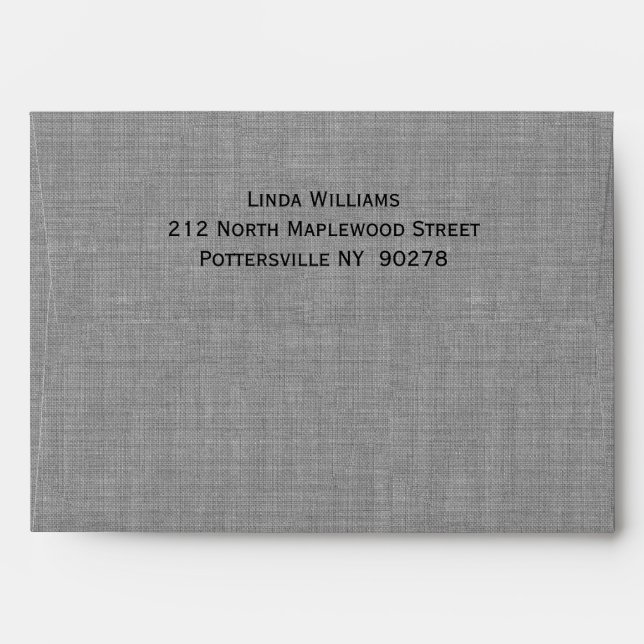Grey Linen Thanksgiving Dinner Envelope (Back (Top Flap))