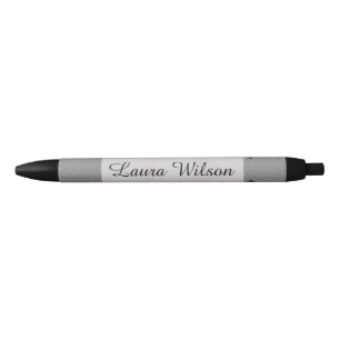 Grey Lines Pattern Elegant Customizable Black Ink Pen