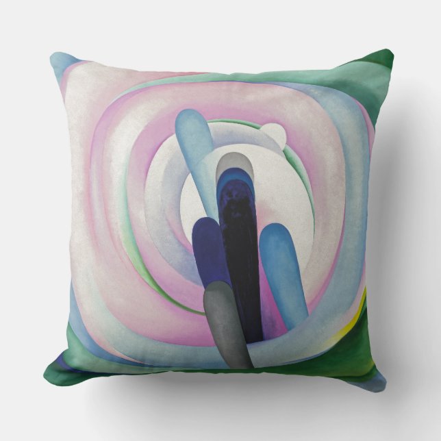 Grey Lines w Black, Blue and Yellow | O'Keeffe | Throw Pillow (Front)