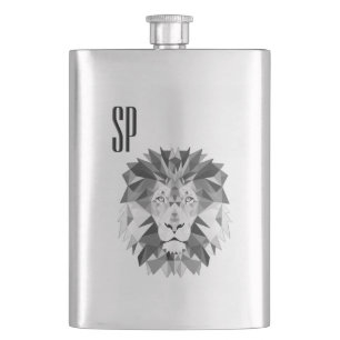 Grey Lion Monogram Hip Flask