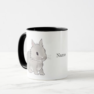 Grey lionhead bunny  mug