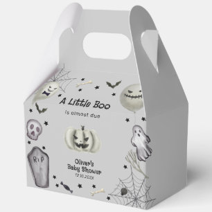 Grey Little Boo Ghost Halloween Boy Baby Shower Favor Box