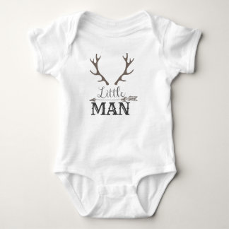 Grey Little Man Baby Bodysuit