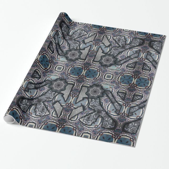Grey Living Metal No 2 Wrapping Paper (Unrolled)