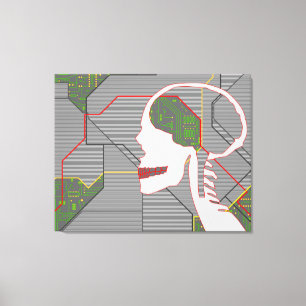 grey logicskull canvas print