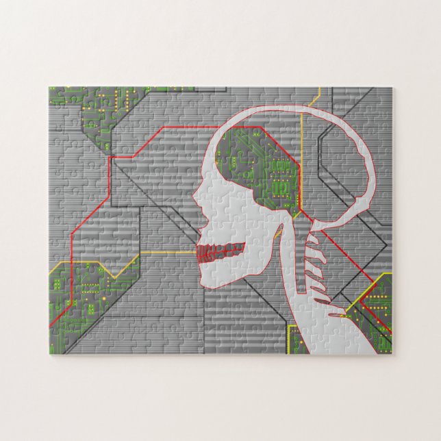grey logicskull jigsaw puzzle (Horizontal)