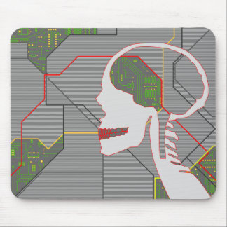 grey logicskull mouse pad