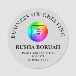 Grey Logo Employee Badge Printed nametags