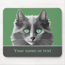 Grey Long Fur Cat - Nebelung - own Name / Slogan