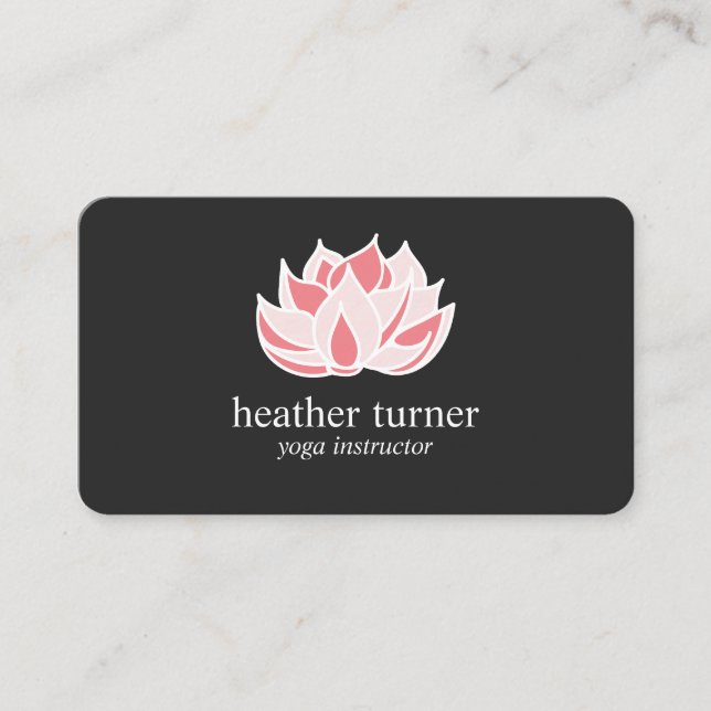 Grey Lotus QR CODE wellness spa massage yoga   Bus Business Card (Front)