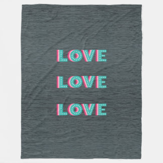 Grey Love Marquee Design Fleece Blanket