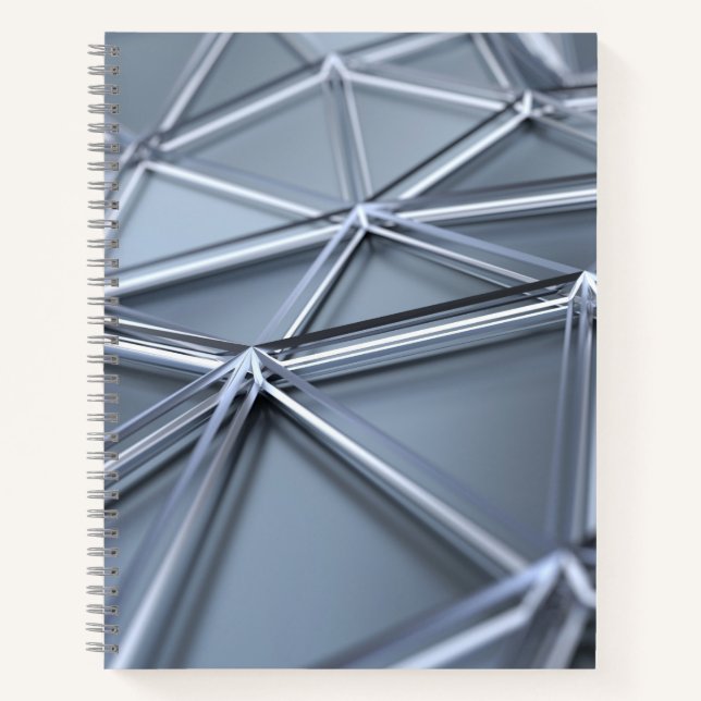 Grey Low-Poly Bullet Journal / Lined Notebook (Front)