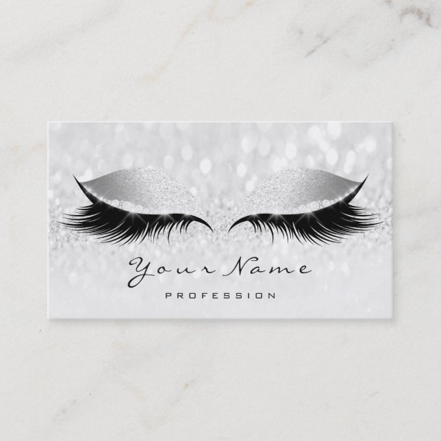 Grey Loyalty Card Makeup Artist Lashes 10 Silver (Front)