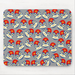 Grey Lucha Libre Masks Mouse Pad