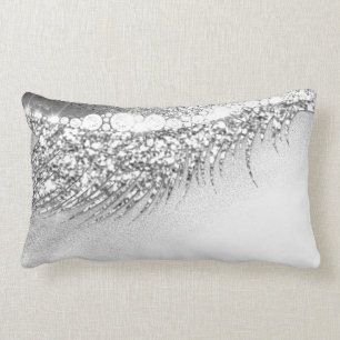 Grey Lux Makeup Lash Grey Silver Makeup Spark Lumbar Pillow