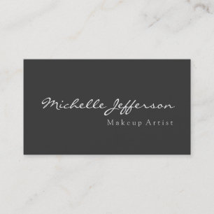Grey Makeup Artist Script Profession Business Card