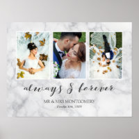 Grey Marble Always & Forever Wedding Photo Collage
