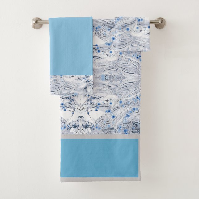 Grey marble bath towel set (Insitu)