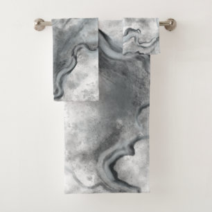 Grey Marble Bath Towels Set Gift