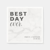 Grey Marble Best Day Every Wedding